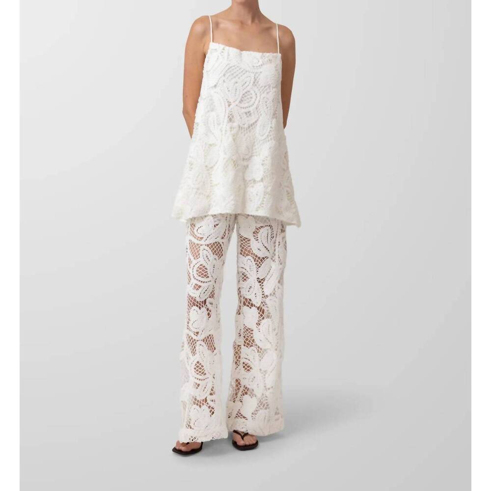 NEW LINE AND DOT la dolce wide leg pants in white